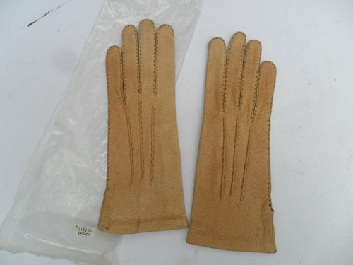 Par De Guantes Antiguo  No Cuero Gamuza Cabrito Niño