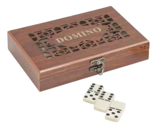 Juego De Dominó Grande Con Caja De Madera Diseño Deluxe #2
