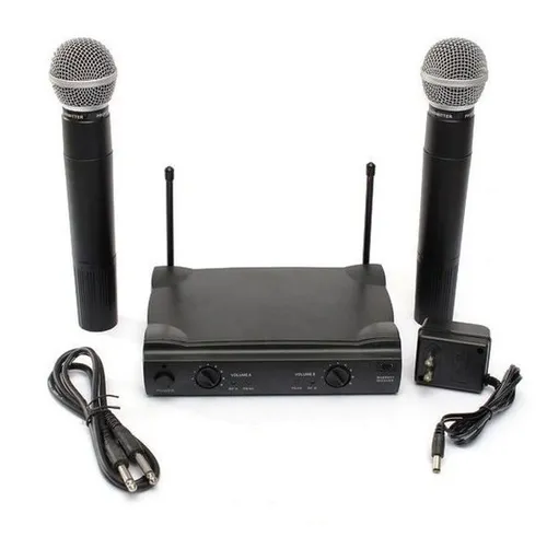 Microfone Duplo S/ Fio Uhf Wireless Profissional Lelong 906
