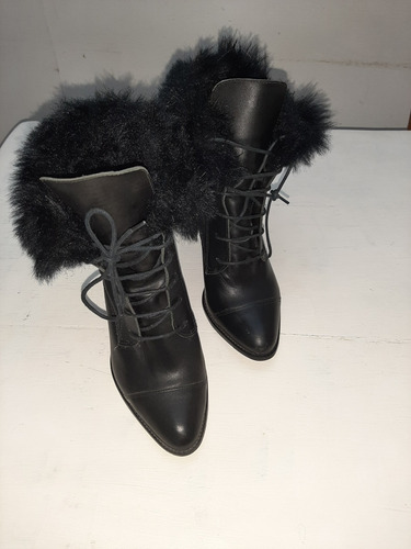 Zapatos Acordonados Con Piel De Mujer - Usados