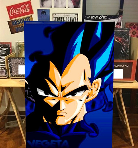 Cuadros De Vegeta Dragon Ball/ 80x150cm Cuidades/tv/celular