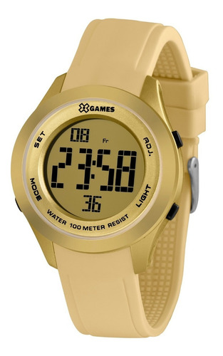 Relógio X-games Feminino Digital Xmppd599 Cxtx Dourado Cor da correia Creme