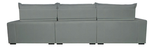 Sofá Retrátil Reclinável 3,52m Pocket Cama Inbox Soft Cinza