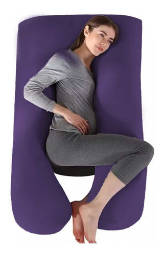 Almohada Ortopedica Para Embarazo,lactancia,descanso + Regal Color Morado Uva