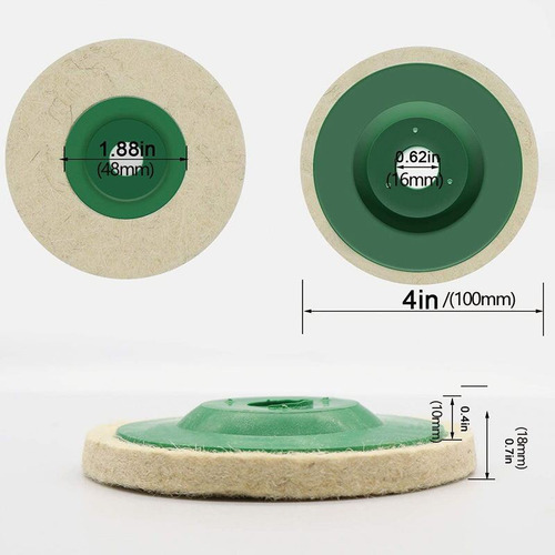A A 10 Almohadillas For Pulir Ruedas De Lana De 4 Pulgadas