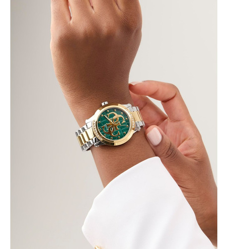 Reloj Guess Annette Verde Mujer Correa Bitono Bisel Dorado