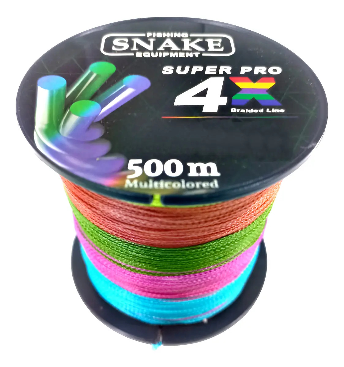 Bobina Multifilamento Snake 500 Metros 4 Hebras Color Multicolor 0.40 Mm