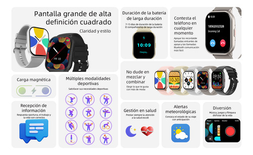2.01'' Reloj Inteligente Bluetooth Llamada Mujer Smartwatch
