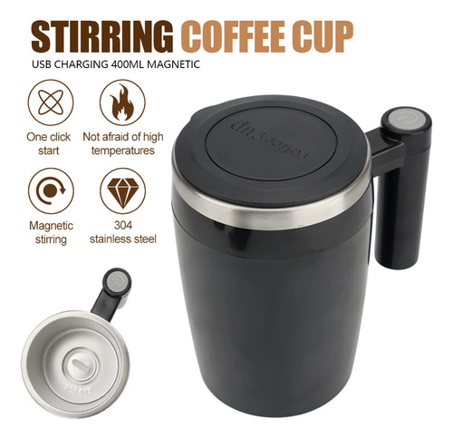 Taza De Agitación Automática Taza De Café De 380ml Con Tapa