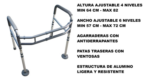 Chasis Soporte Seguridad Wc Tasa Baño Ajustable