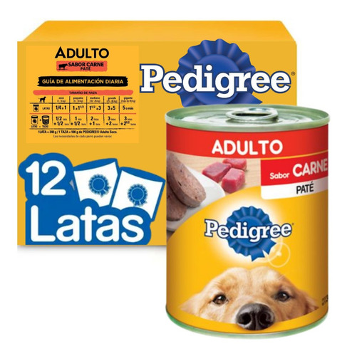 Pedigree Alimento Húmedo Lata Perro Adulto Carne Pack X12