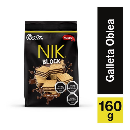 Galleta Oblea Nik Block Costa Chocolate 160 G