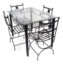 Comprar Mesa 120x80 + 4 Sillas De Hierro Forjado Sajonico Romano Ja4