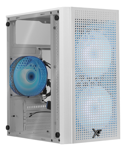 Gabinete Gamer Xtreme Pc Gaming Air Max M2 Micro Torre Micro Atx 3 Fan Cristal Templado Argb Blanco
