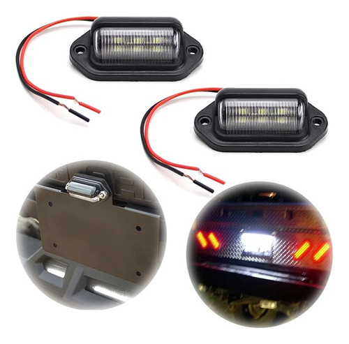 Un Par Luz Patente 6 Led Universal Autos Camionetas 12v-24v