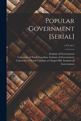 Libro Popular Government [serial]; V.13, No.1 - Institute...