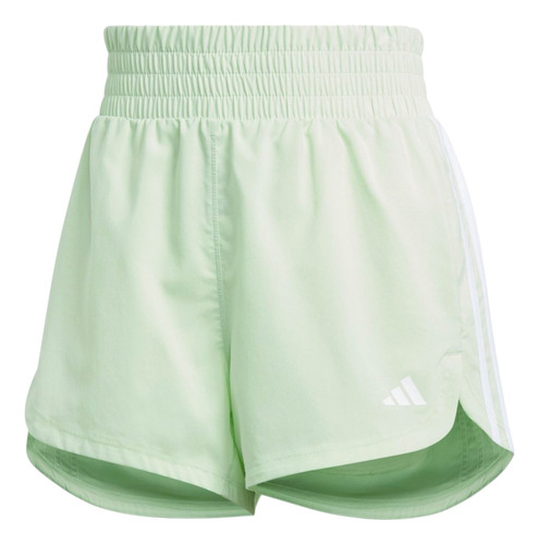 Short adidas Mujer Pacer 3 Franjas High Verde Entrenamiento
