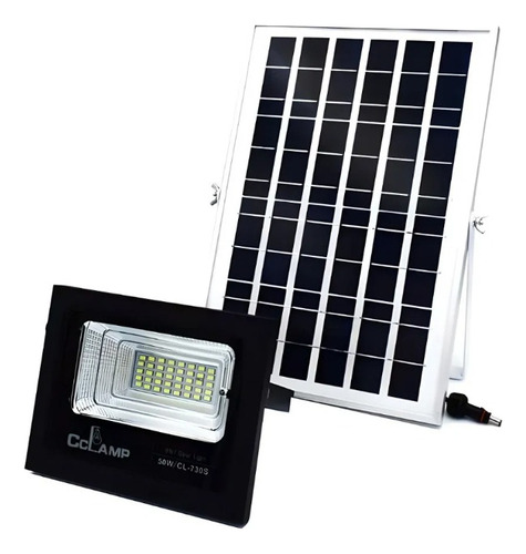 Reflector Led Panel Carga Solar 50w Control Remoto Ahorro Co