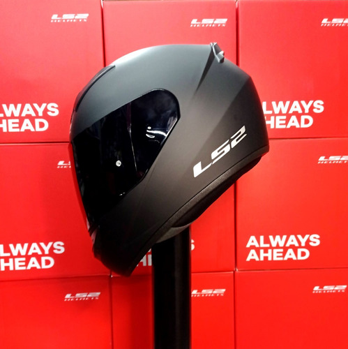 Imagen 3 de 9 de Casco Ls2 Ff352 Negro Mate Visor Oscuro - Gkmotos.uy