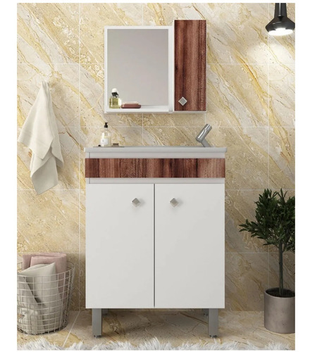 Mueble Baño Con Patas + Botiquin + Bacha - Juego De Baño