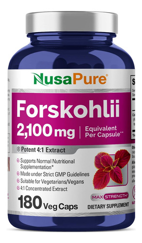 Forskolina Pura 2100mg Natural 180 Capsulas