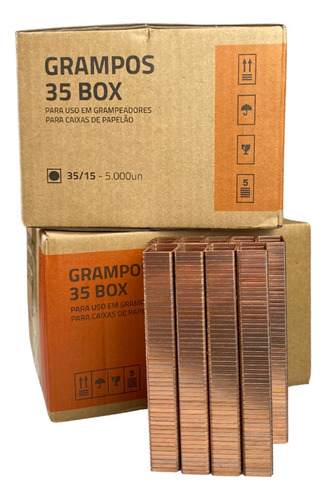 Grampo Box Fechamento Caixa De Papelão 35/15 - Cx Com 10.000