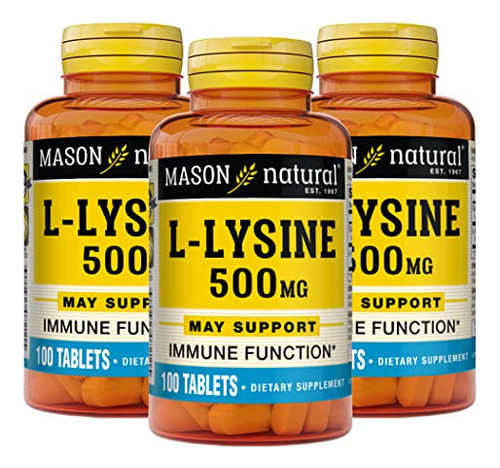 Mason Natural L-lisina 500 Mg Con Calcio - Función Inmune M