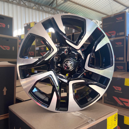 Jogo De Rodas Toyota Hilux Sw4 Diamond Aro 18 Cor Diamantada Preta