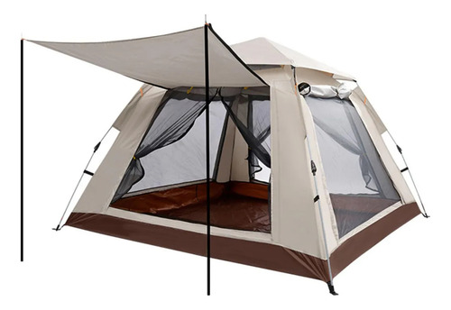 Colorworld Tienda Casa Campaña Grandes Para Acampar 4-6 Persona 245x245cm Beige Rápido Montaje, Impermeable Y Portátil, Perfecto Para Acampar O Hacer Senderismo