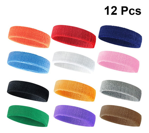 12 Piezas Transpirable Diadema Absorbente Del Sudor Conjunto