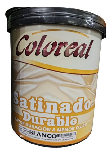 Pintura Satinada Durable Blanco Coloreal Int/ext Galón