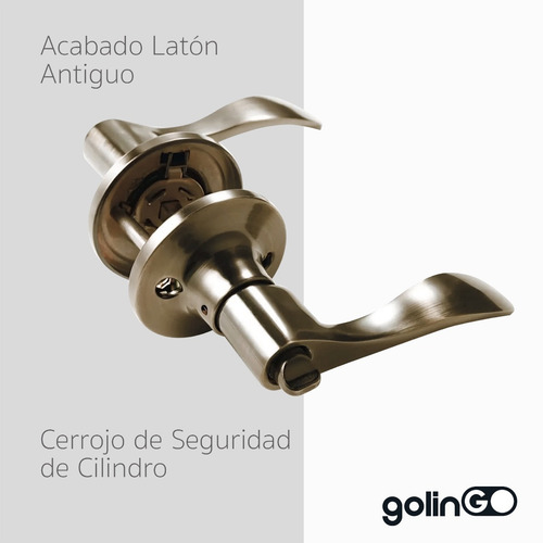 Cerradura Manija Recámara Puerta Palanca Paso Baño Solvex