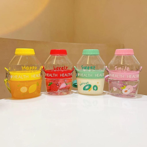 Linda Botella De Agua Bebidas Estilo Bebida Coreana Kawaii