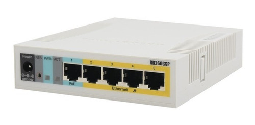 Switch Rb260gsp Mikrotik 5 Puertos Poe Pasivo 1in/4out