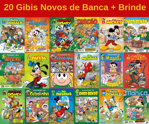 20 Gibi Hq Disney Turma Da Mônica Novo Lacrado Sem Repetição