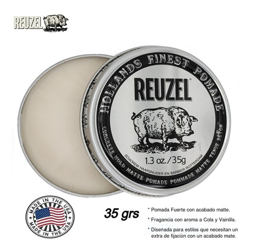 Pomada Concrete Matte Reuzel 35g Cera Capilar Barberia