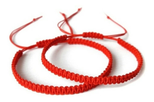 Pulseras Rojas Tejidas Parejas Macrame Unisex Regalo (par)