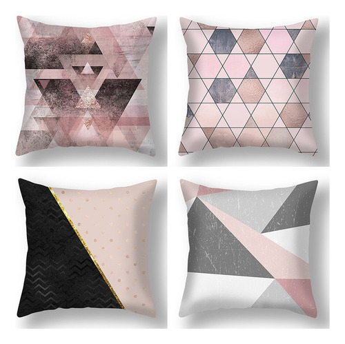 Kit Con 4 Fundas Para Cojín Rosa 45x45cm