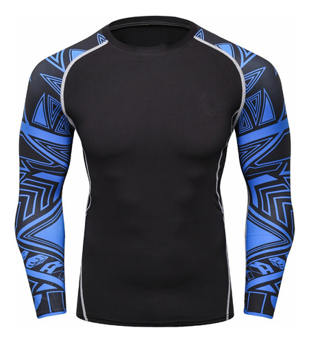 Camiseta Entrenamiento Para Hombre Manga Larga Compresion