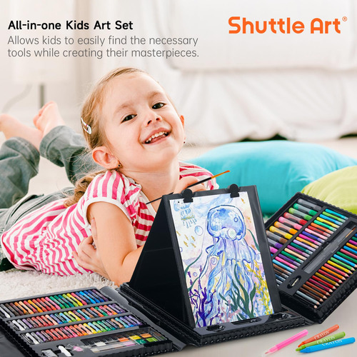 Art Set Shuttle Art 335 Pieces W/ Trifold Easel For Kids