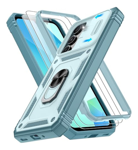 A Funda Magnética Con Anillo Para Samsung A06 + 2 Mica