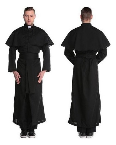 Traje De Monja De Sacerdote Ropa De Halloween Hermana Pastor Cos