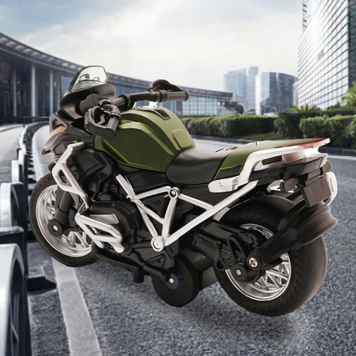 Motocicleta De Juguete Verde Para Niños, Modelo A Escala 1:1