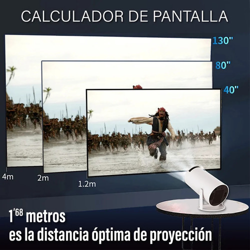 Proyector Portátil Hy300pro Wifi-bluetooth-usb-hdmi-android Blanco