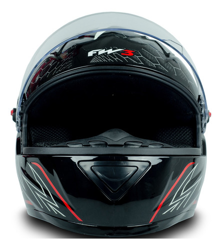 Imagem 3 de 6 de Capacete Moto Narigueira Gt2 Branco Vermelho Brilhante 60