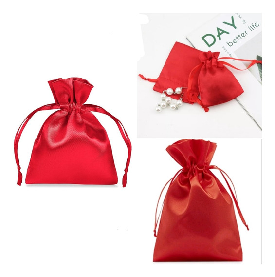 tamaño 30x20 cm 10 bolsas de tela con look de yute bolsita regalo bolsa para regalo rojo 