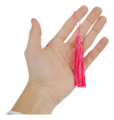 Pingente De Seda Tassel - Franja - Rosa Neon - C/50 Nybc