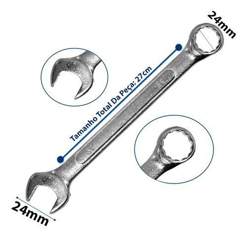 Imagem 5 de 6 de Chave Combinada 24mm Uso Pessoal Doméstico 123útil Orginal