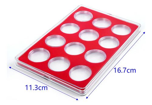 Estojo Acrilico Com Capsulas Para Armazenar 12 Moedas 1 Real