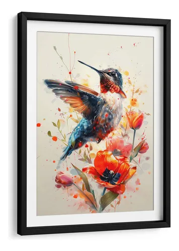 comprar Cuadro Enmarcado Negro Con Marialuisa El Colibrí 40x60